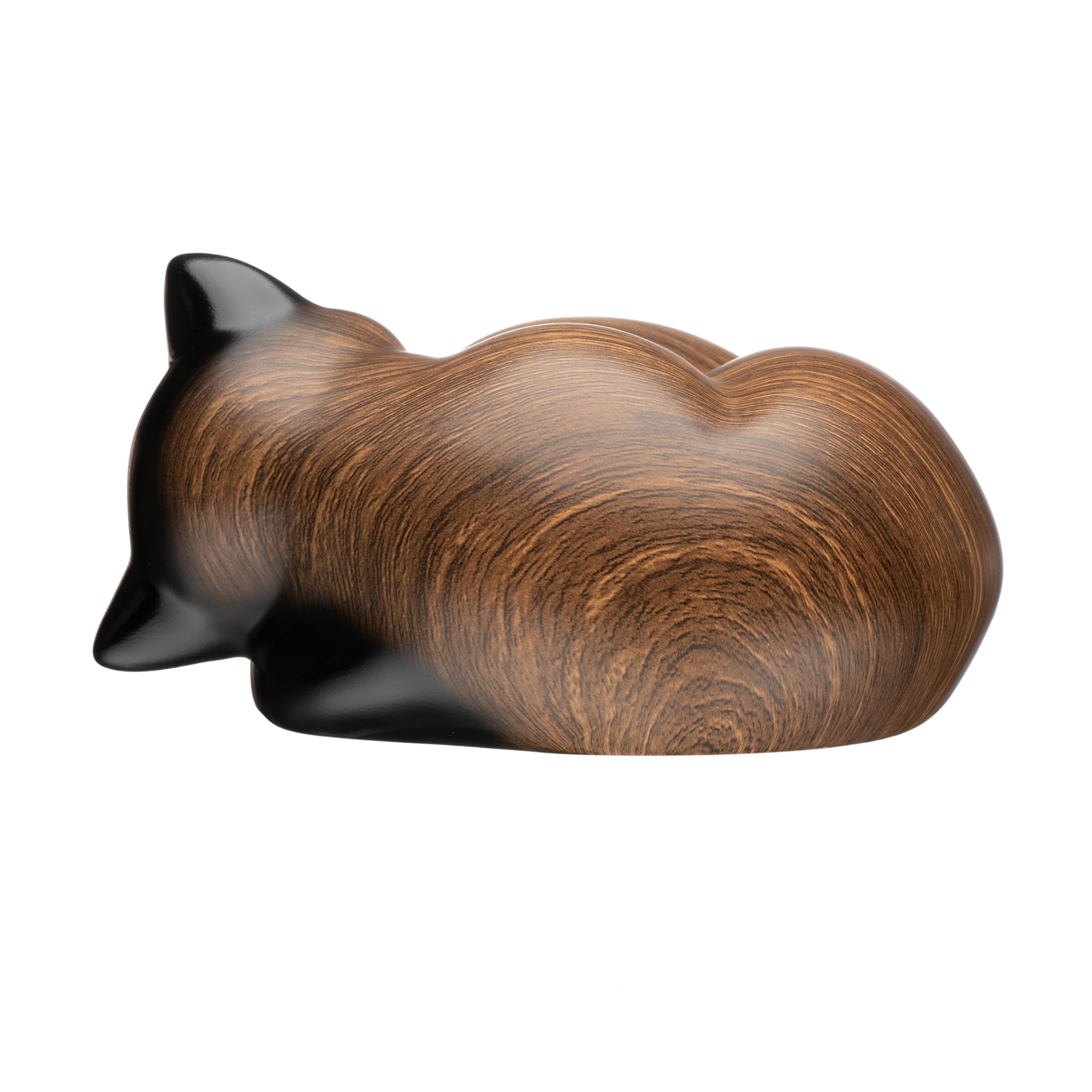 Kriss Art Pet Urns,Sleeping Resin Cremation Cat Urn, Cat Urns For Ashes, Small Animal Urn (Black Walnut)